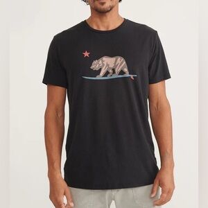 Marine Layer Black Surfing Bear Short Sleeve Crewneck Tee